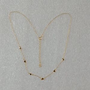 Sterling Silver- Gold Dainty Heart Necklace #A418